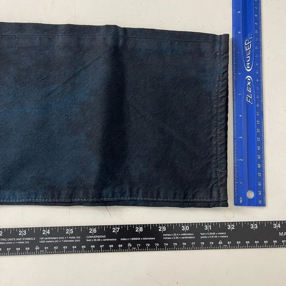 Levis 501 Jeans Mens 33x32 Black Blue Original Straight Button Fly Tie Dye Rock